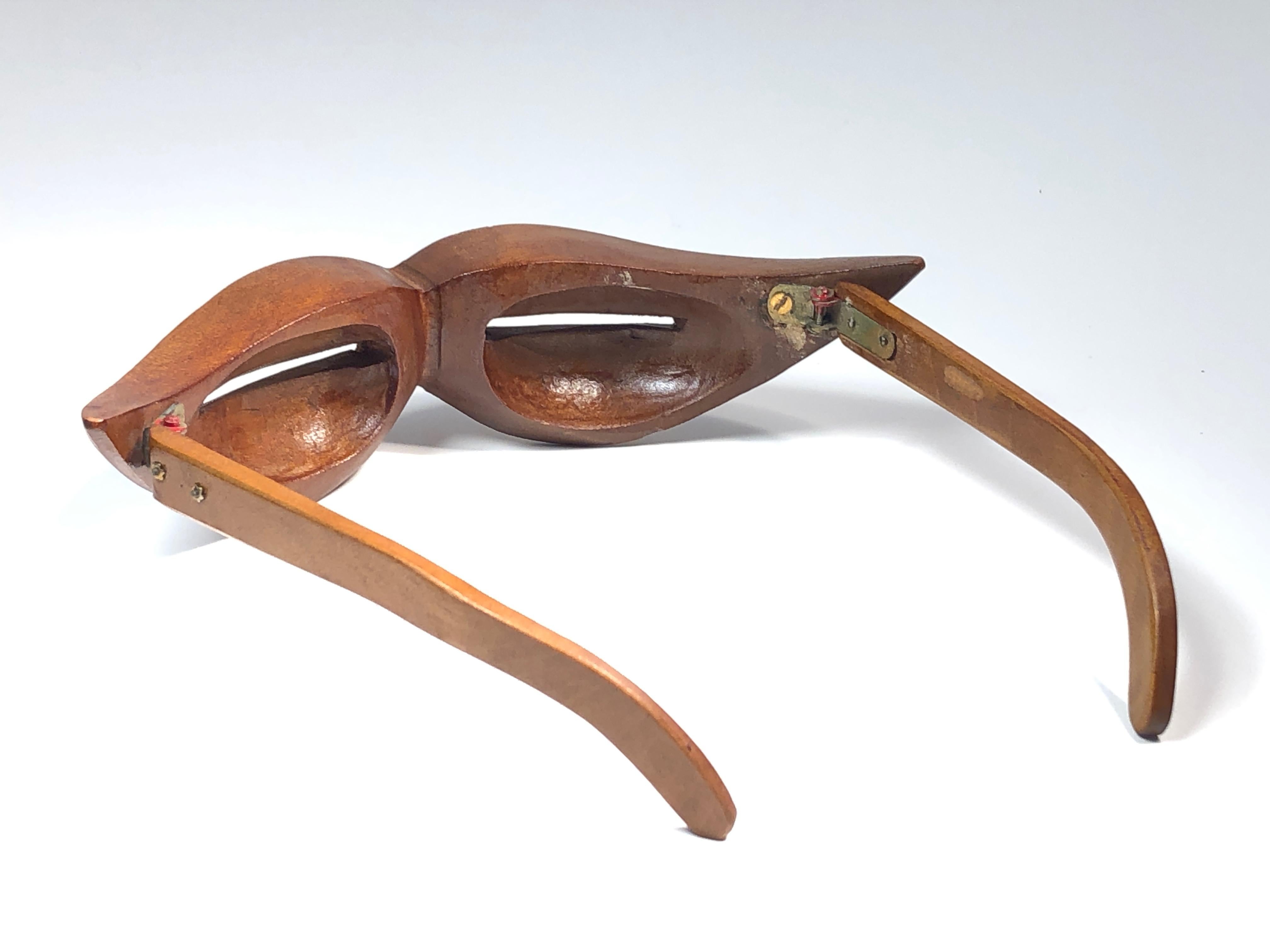 Vintage Rare A.A Sutain Wood Eskimo Sunglasses 1970's For Sale 4