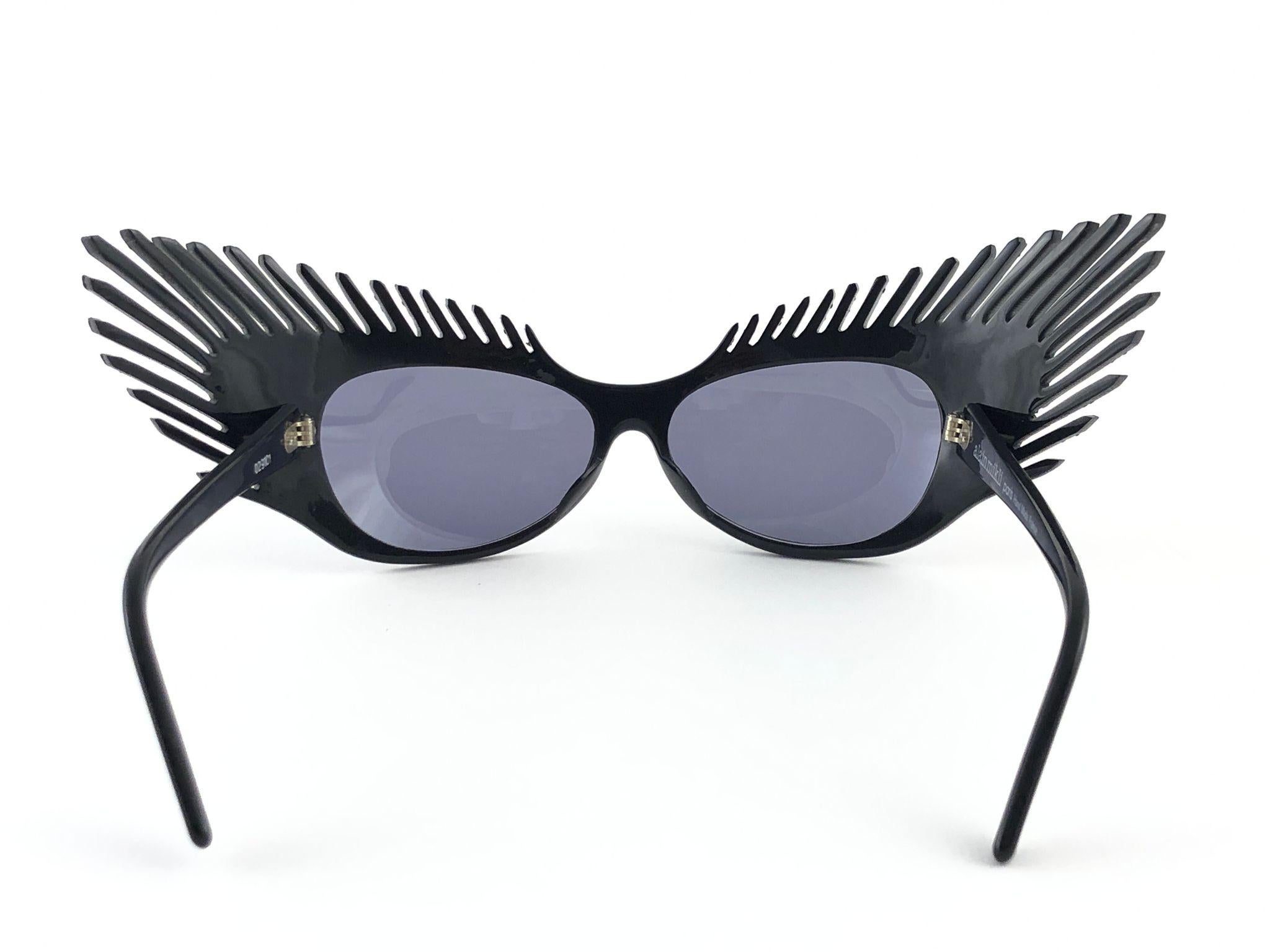 Alain Mikli - Lunettes de soleil vintage rares noires et strass « MYSTERY » 029101, 1988 2