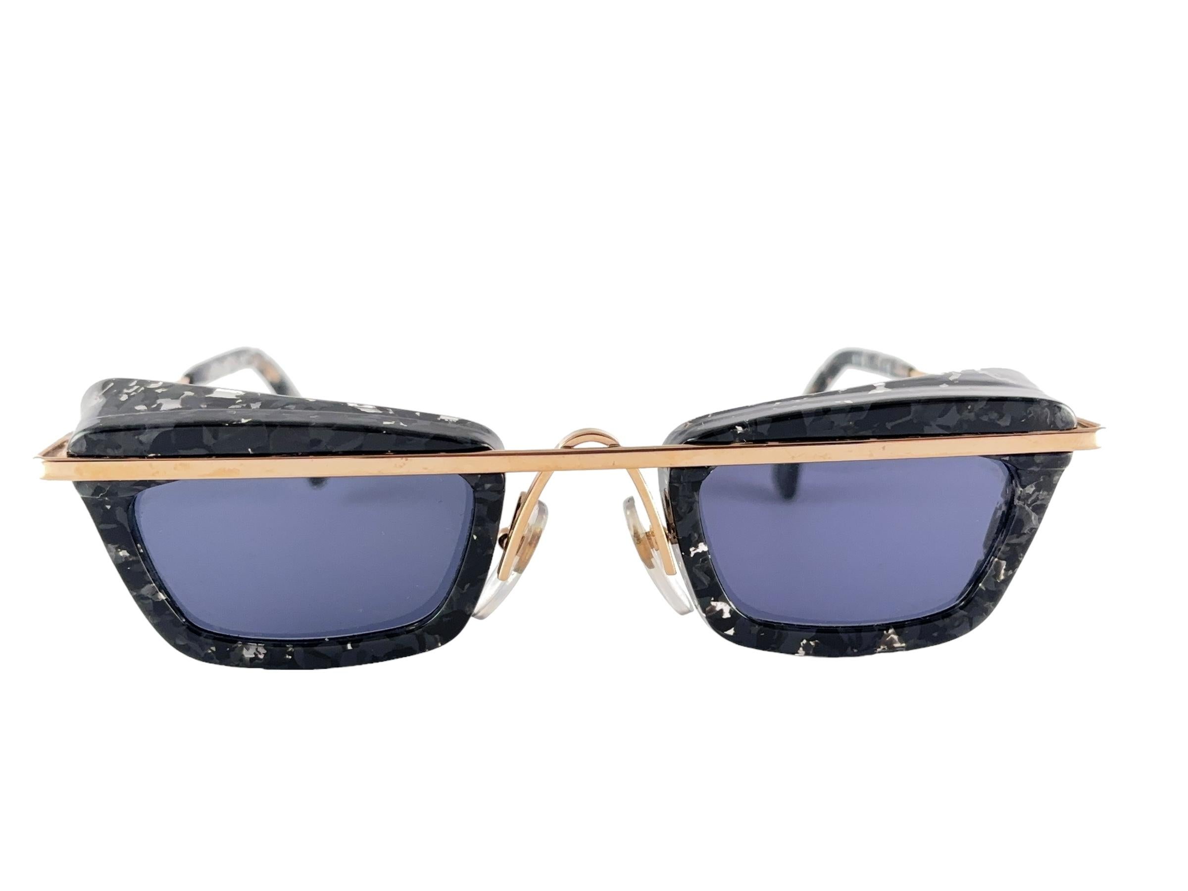 Seltene Alain Mikli 4103 300 Schwarze & klare Vintage-Sonnenbrille mit Untertönen 1990 im Angebot 1