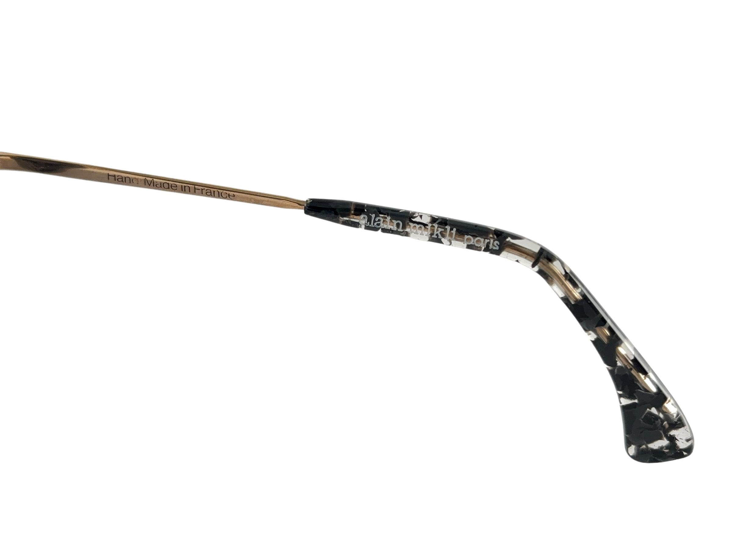 Seltene Alain Mikli 4103 300 Schwarze & klare Vintage-Sonnenbrille mit Untertönen 1990 im Angebot 2