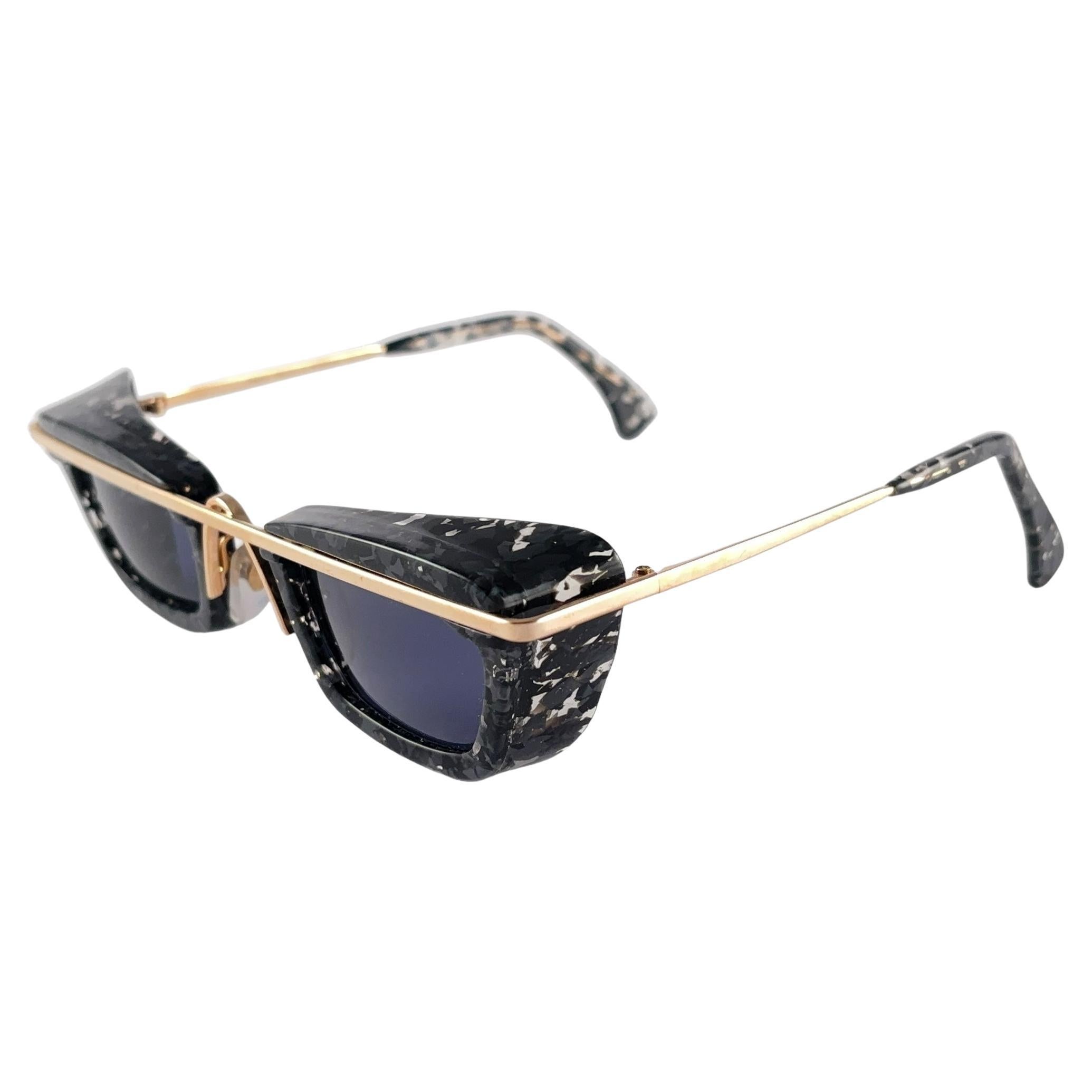 Seltene Alain Mikli 4103 300 Schwarze & klare Vintage-Sonnenbrille mit Untertönen 1990 im Angebot
