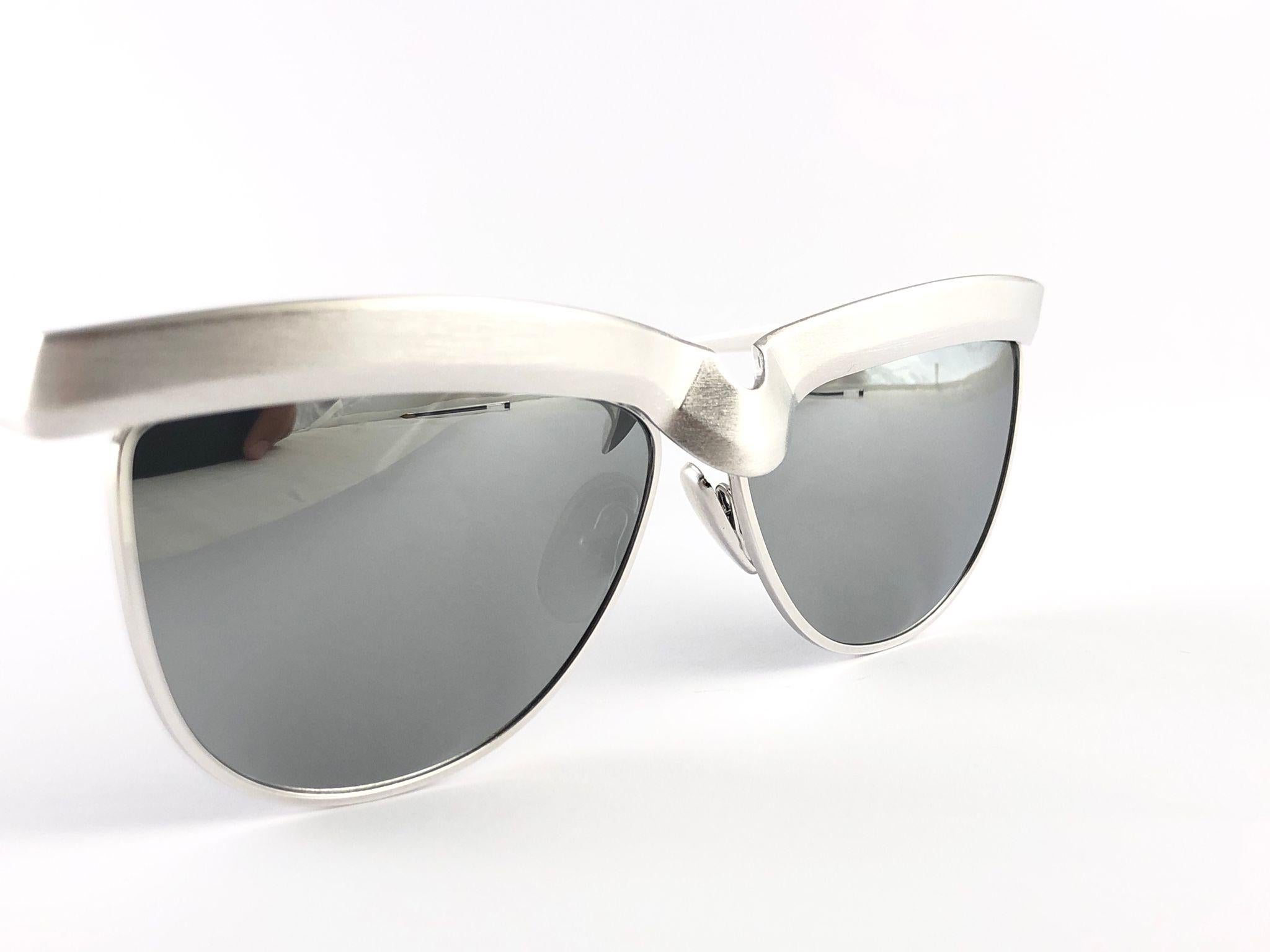 Vintage Rare Alain Mikli 6100624 Seagull Silver France Sunglasses 1989 3