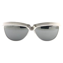 Vintage Rare Alain Mikli 6100624 Seagull Silver France Sunglasses 1989
