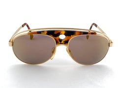 Vintage Rare Alain Mikli 633 Aviator Tortoise & Gold France Sunglasses 1980