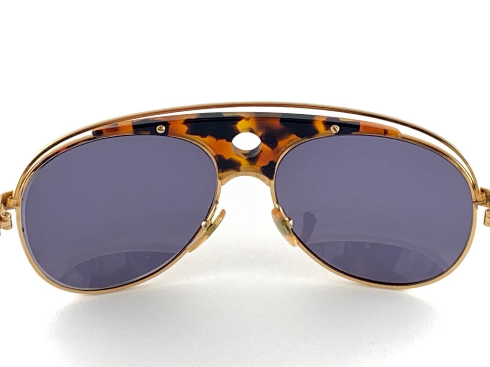 Seltene Alain Mikli 633 Aviator-Sonnenbrille, Vintage, Schildpatt und Gold, Frankreich, 1980 Herren im Angebot