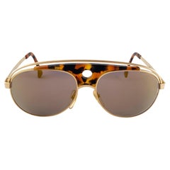 Vintage Rare Alain Mikli 633 Aviator Tortoise & Gold France Sunglasses 1980