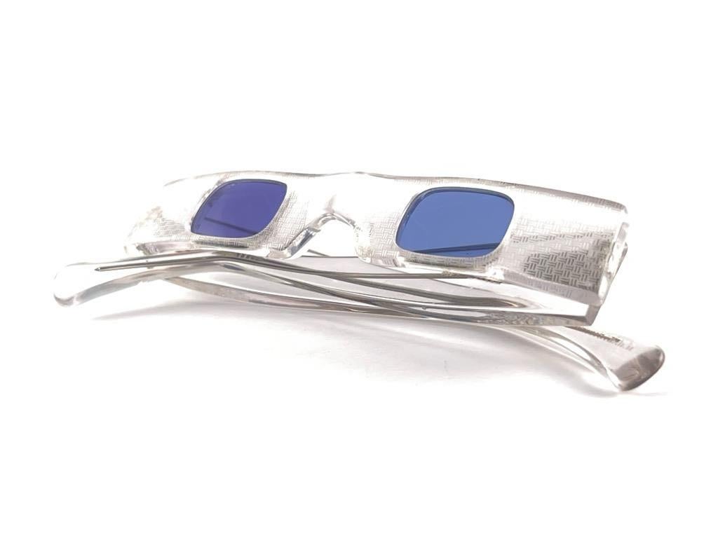 Vintage Rare Alain Mikli A0110 Translucent Ice France Sunglasses 1989 en vente 2