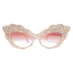 Vintage Rare Alain Mikli AM14 Mother of Pearl Cat Eye France Sunglasses 1988