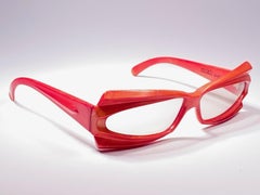 Vintage Rare Alain Mikli AM25 Oversized Red France Sunglasses 1988