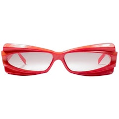 Vintage Rare Alain Mikli AM25 Oversized Red France Sunglasses 1988