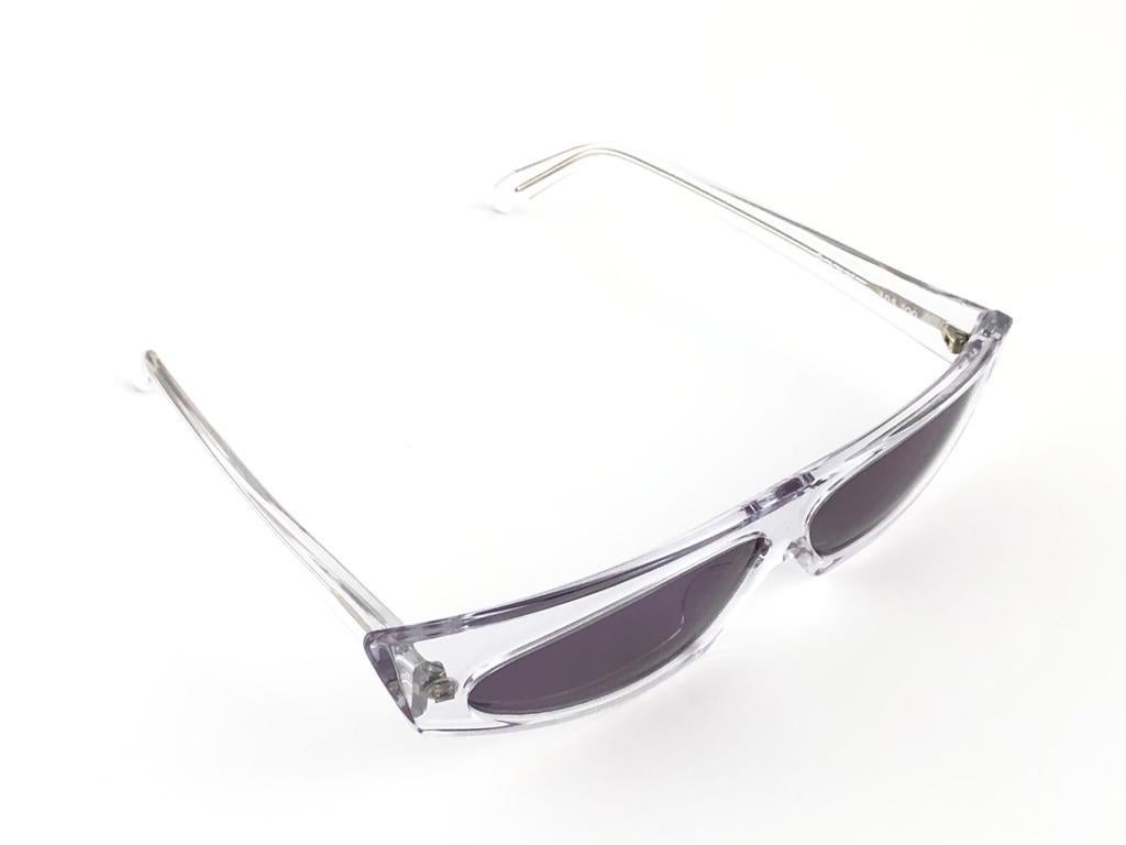 Vintage Rare Alain Mikli AM305 Asymmetric Clear Made in France Sonnenbrille 1989 im Angebot 6