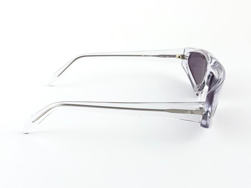 Vintage Rare Alain Mikli AM305 Asymmetric Clear Made in France Sonnenbrille 1989 im Angebot 4