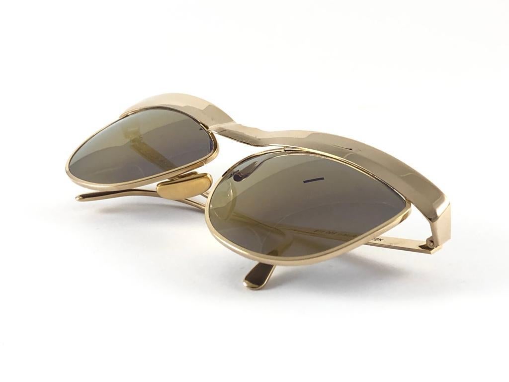 Seltene Vintage-Sonnenbrille, Alain Mikli AM610 Seagull, 22K, vergoldet, Frankreich 1989 im Zustand „Neu“ in Baleares, Baleares