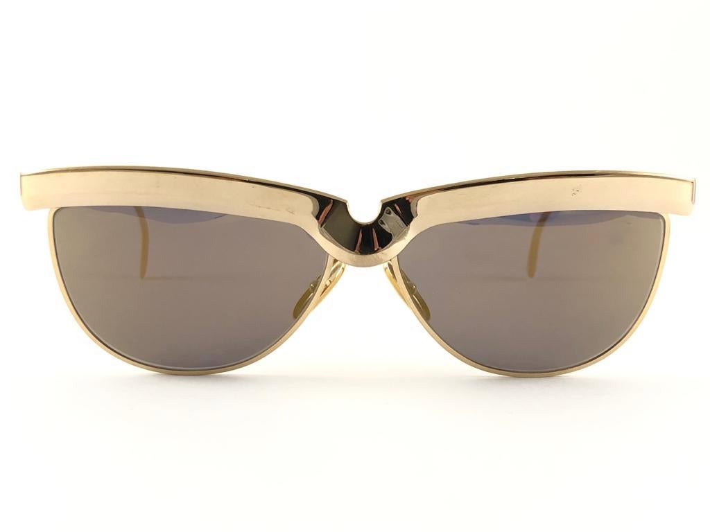 Seltene Vintage-Sonnenbrille, Alain Mikli AM610 Seagull, 22K, vergoldet, Frankreich 1989 3