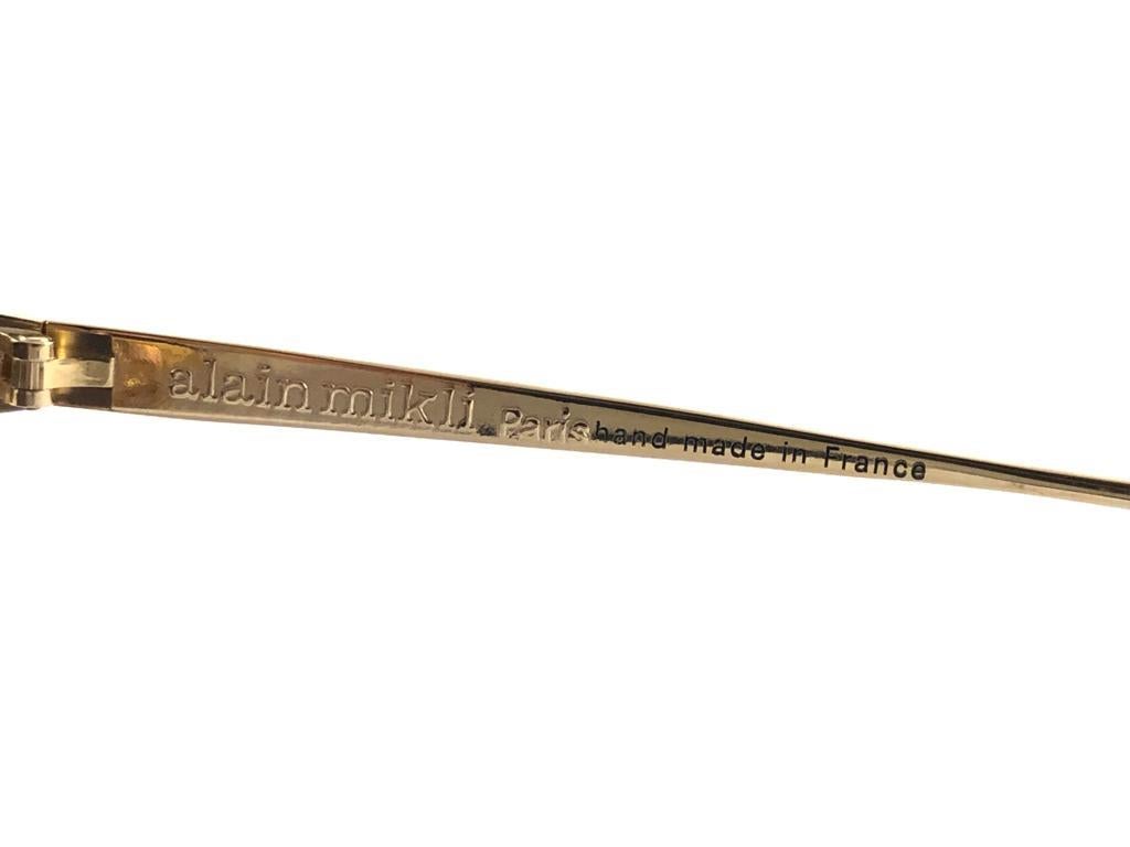 Seltene Vintage-Sonnenbrille, Alain Mikli AM610 Seagull, 22K, vergoldet, Frankreich 1989 4