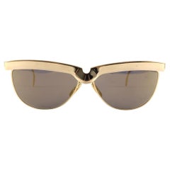 Seltene Vintage-Sonnenbrille, Alain Mikli AM610 Seagull, 22K, vergoldet, Frankreich 1989
