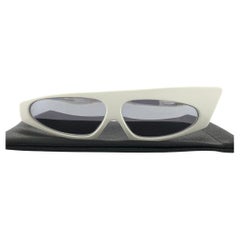 Retro Rare Alain Mikli AM84 Asymmetric White Made in France Sunglasses 1989