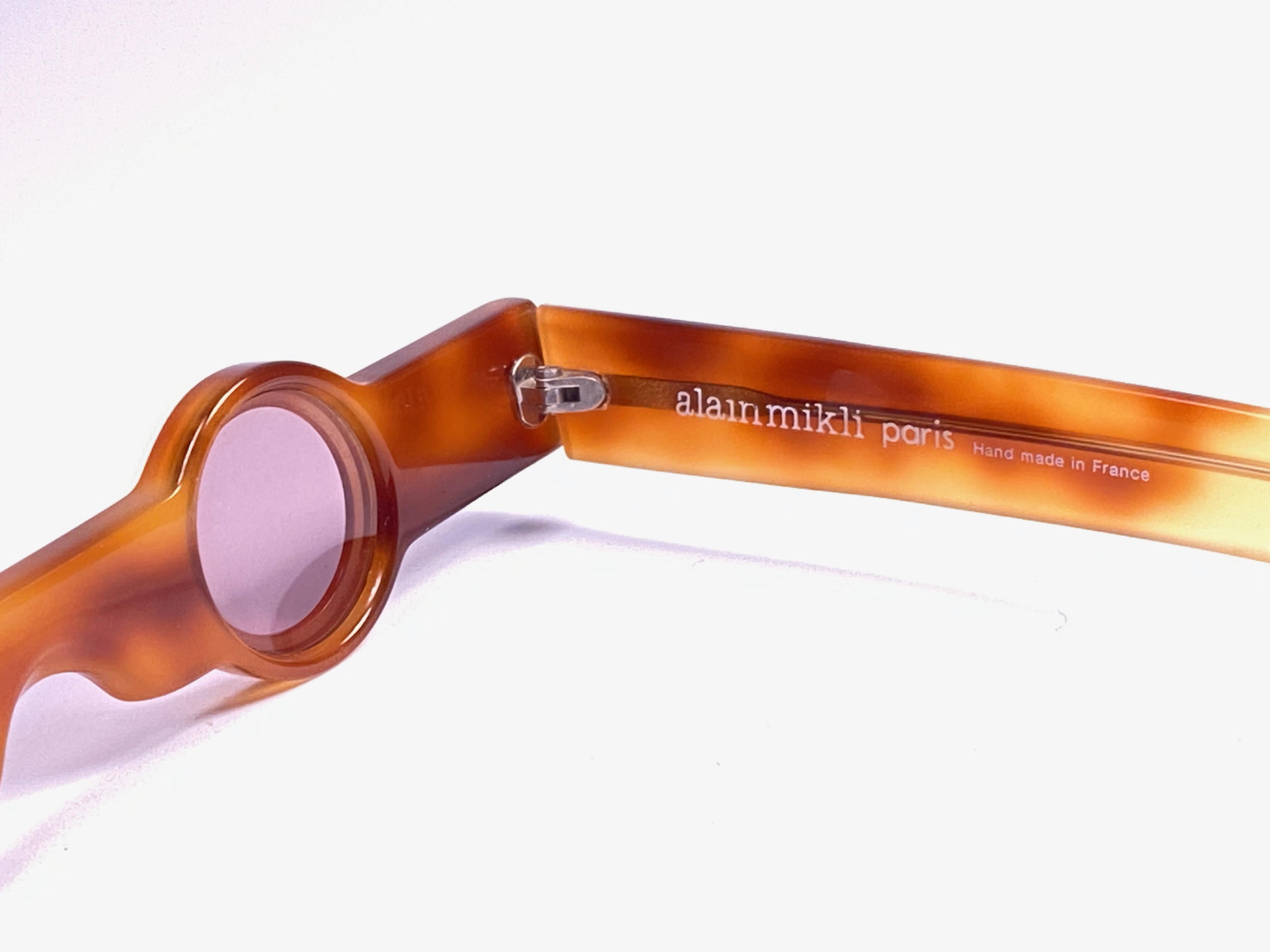 Orange Vintage Rare Alain Mikli AM89 0155 Tortoise Havana France Sunglasses 1989 For Sale