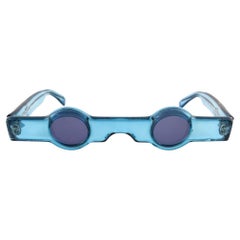 Vintage Rare Alain Mikli AM89 0155 Translucent Turquoise France Sunglasses 1989