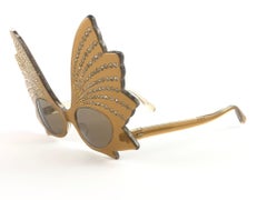Vintage Rare Alain Mikli  Butterfly Mask Rhinestones Prototype  Sunglasses 1988