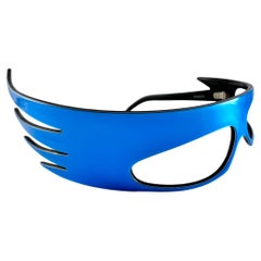 Vintage Rare Alain Mikli  " Plume " Metallic Turquoise  Sunglasses 1988