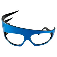 Vintage Rare Alain Mikli  " Plume " Metallic Turquoise  Sunglasses 1988
