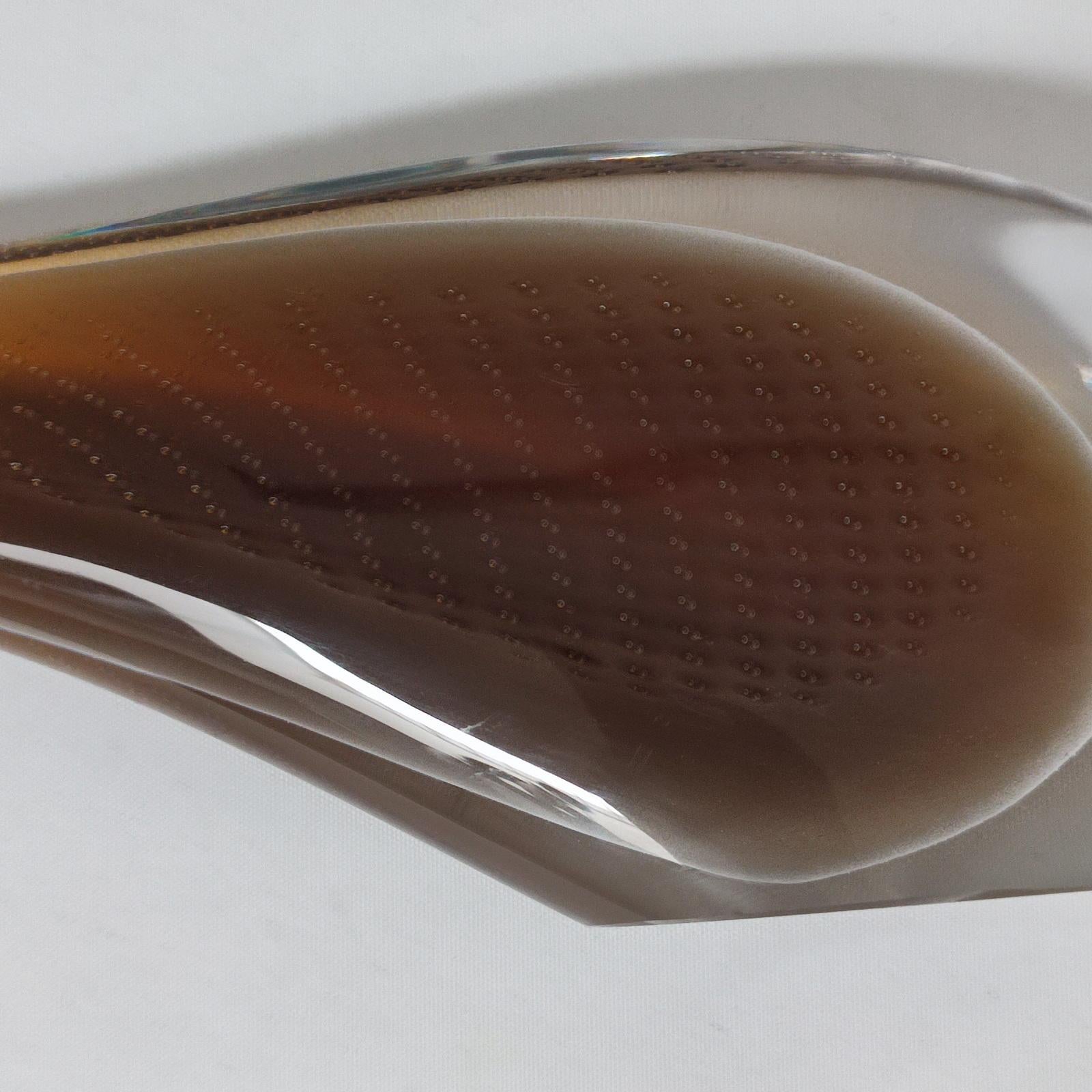 Art Glass Vintage Rare Amber Glass Fish 32cm Long, 1960s For Sale