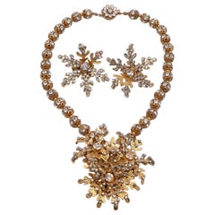 Vintage Rare and Collectible Miriam Haskell Set With Rhinestones 1950
s
