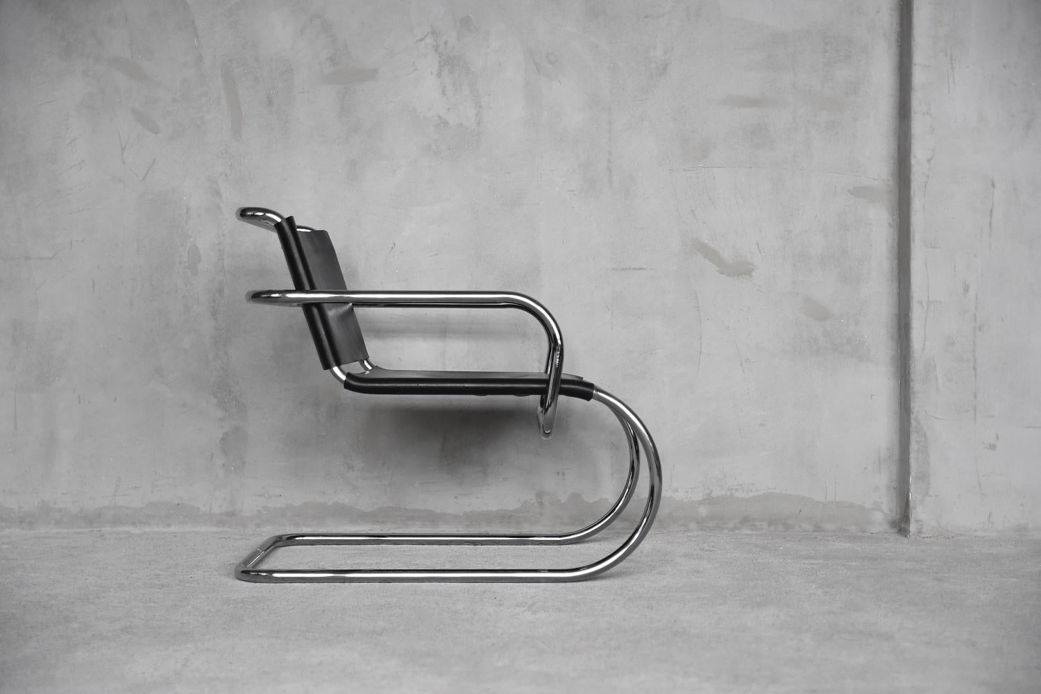 Vintage Rare Bauhaus German Leather Armchair by Franco Albini for Tecta, 1950s For Sale 7
