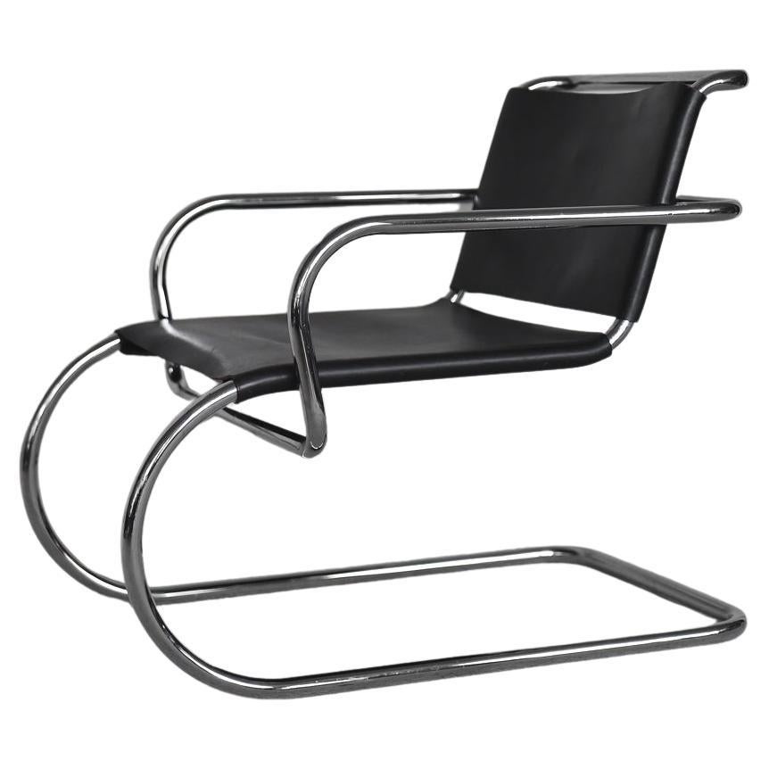 Vintage Rare Bauhaus German Leather Armchair by Franco Albini for Tecta, 1950s For Sale