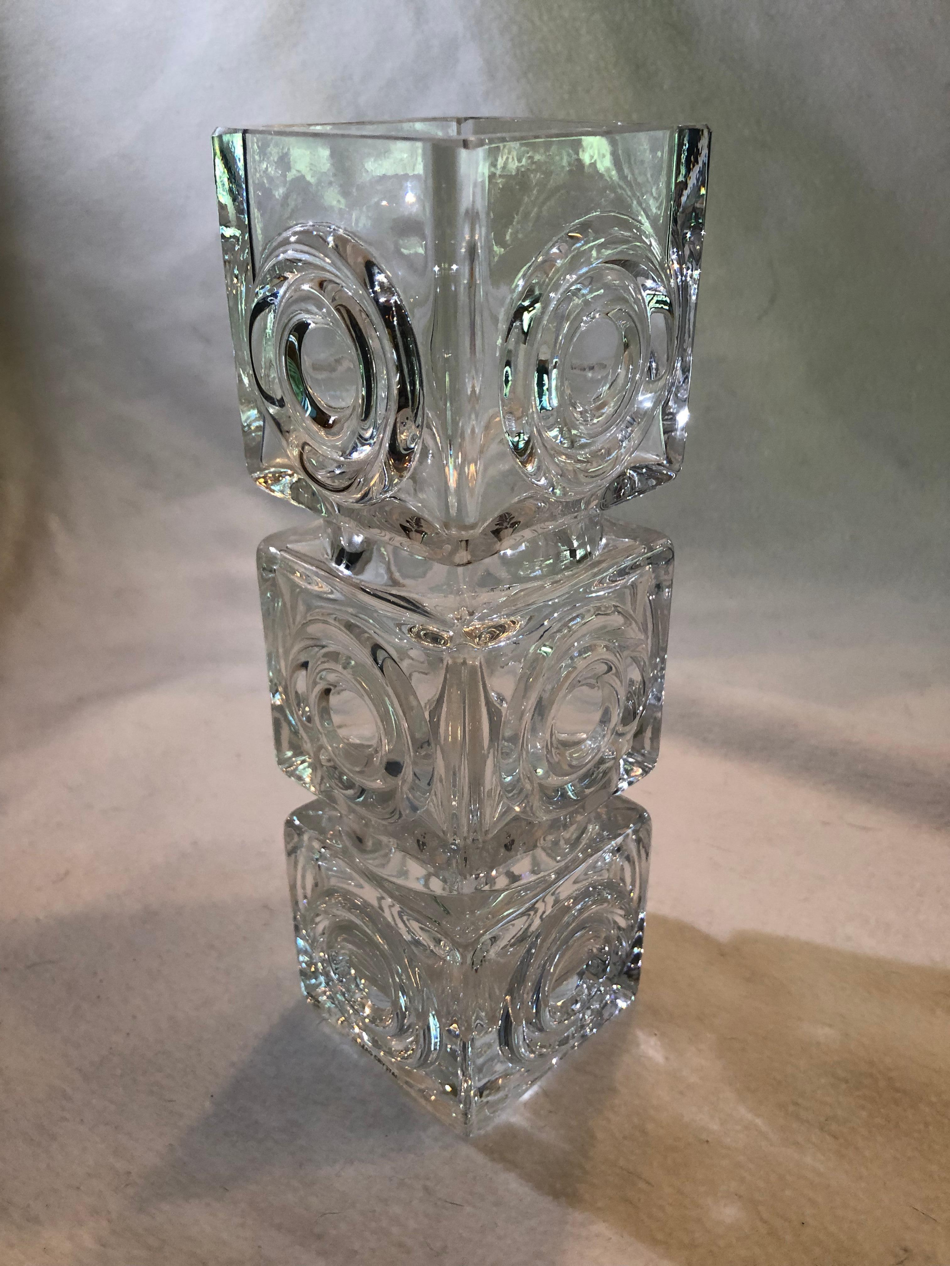 Mid-20th Century Vintage Rare Bengt Edenfalk Skruf Glass Vase For Sale