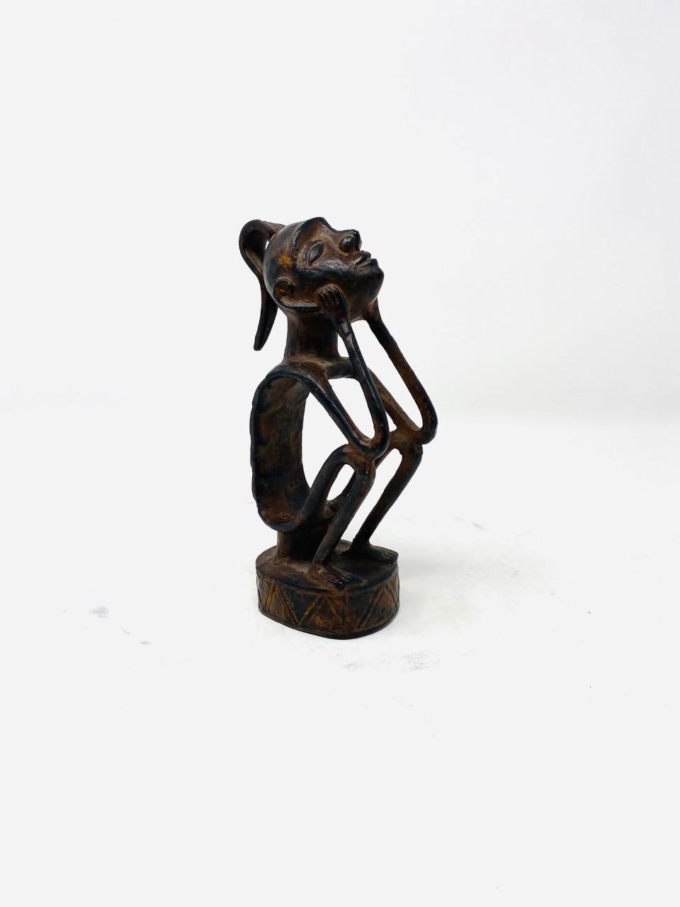 Rare sculpture d'ancêtre tribal en bronze vintage Bon état - En vente à San Diego, CA