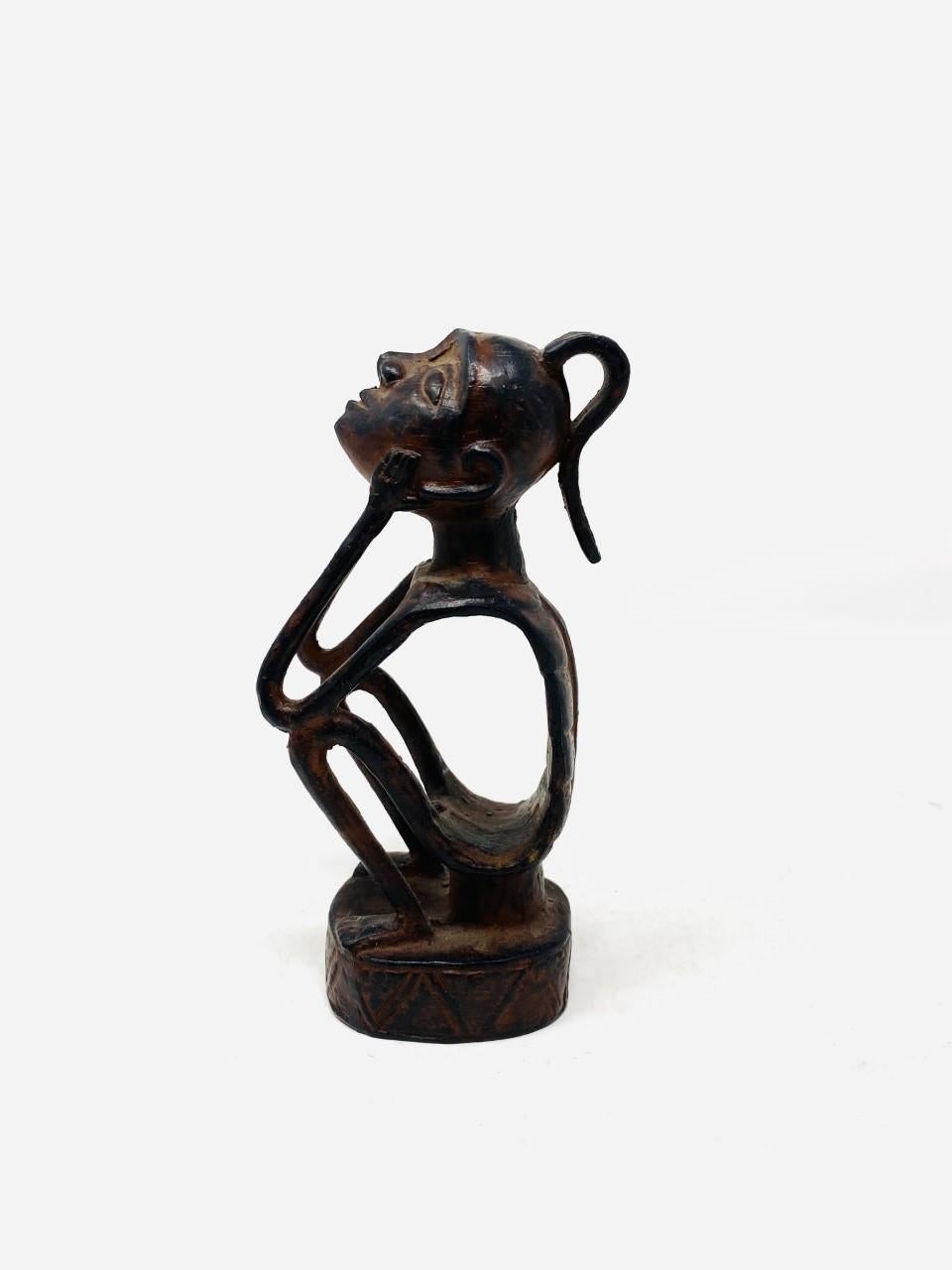 Seltene Bronze-Steinleuchter-Skulptur, Stammeskunst im Angebot 1