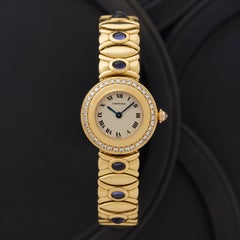 Vintage Rare Cartier Colisée 18 Karat Yellow Gold and Cabochon Sapphires