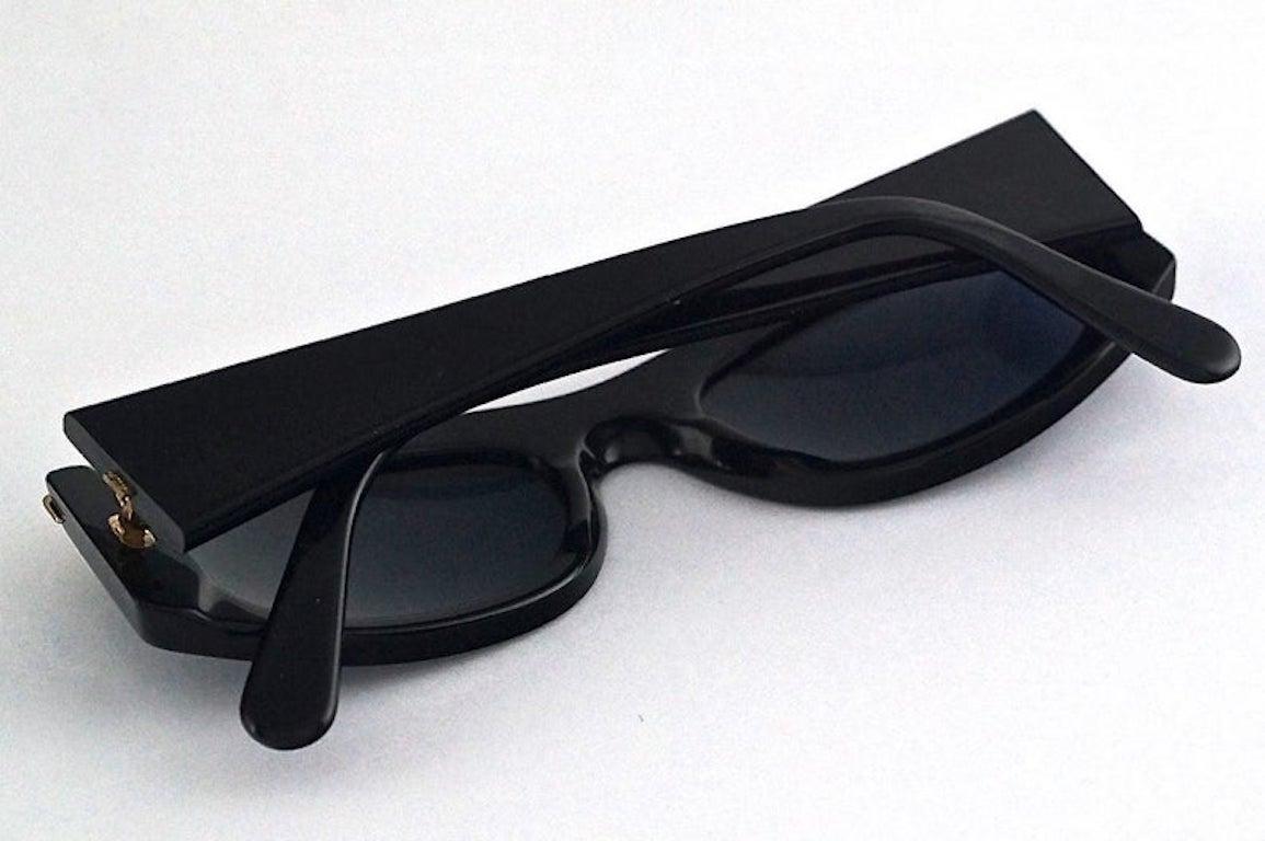 Vintage RARE CHANEL Logo Metal Top Rim Sunglasses at 1stDibs