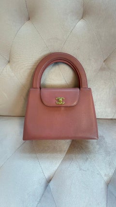 Vintage Rare Chanel Mini Shopping Bag Kelly Pink Lambskin GHW