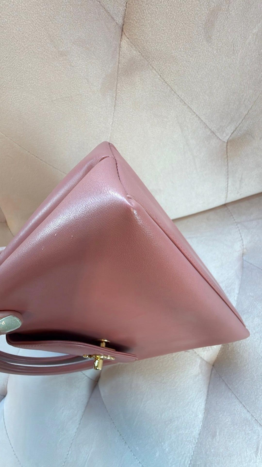 Vintage Rare Chanel Mini Shopping Bag Kelly Pink Lambskin GHW For Sale ...