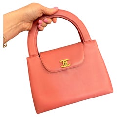 Vintage Rare Chanel Mini Shopping Bag Kelly Pink Lambskin GHW Vintage Rare Chanel Mini Shopping Bag Kelly Pink Lambskin GHW