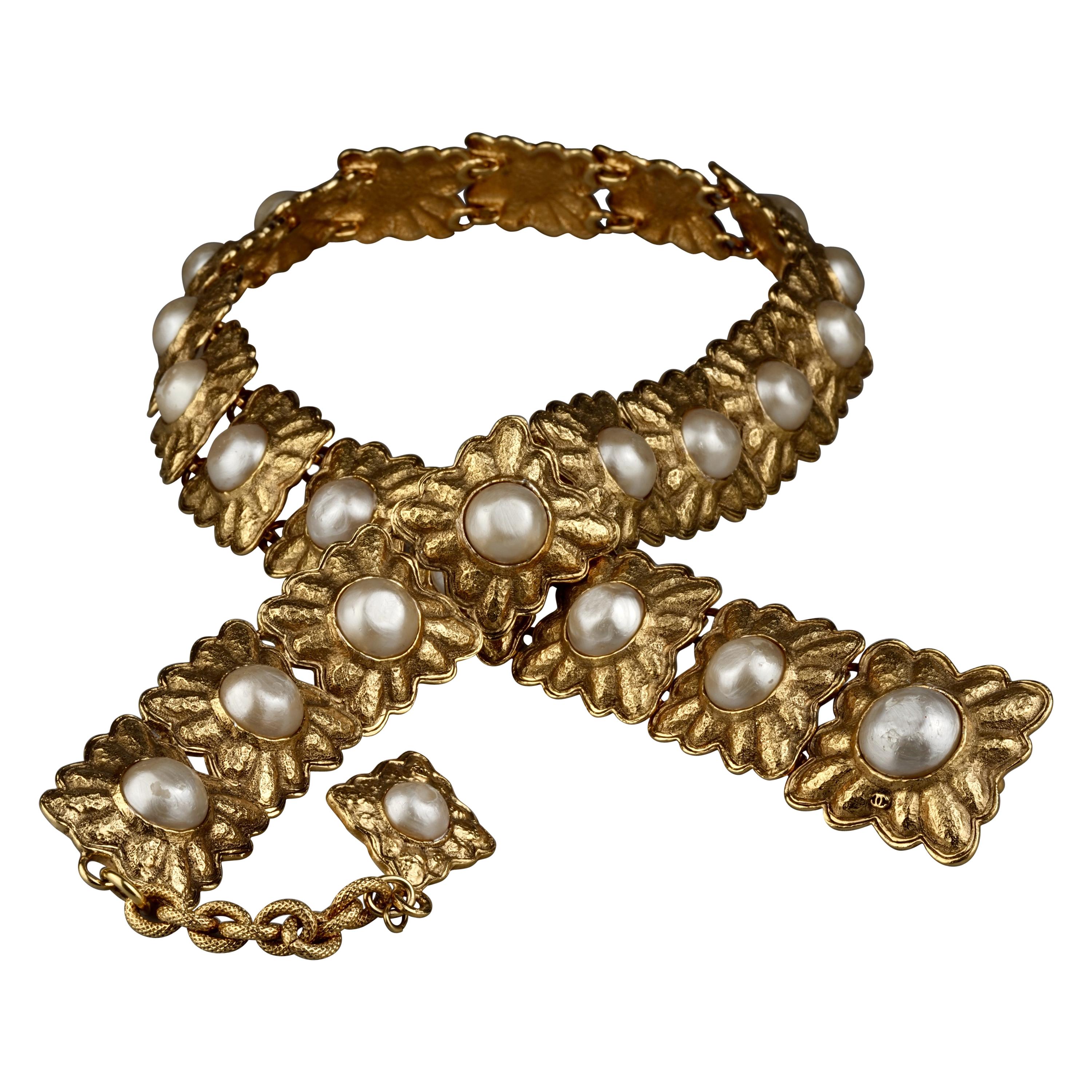 Vintage RARE Chanel Pearl Byzantine Belt
