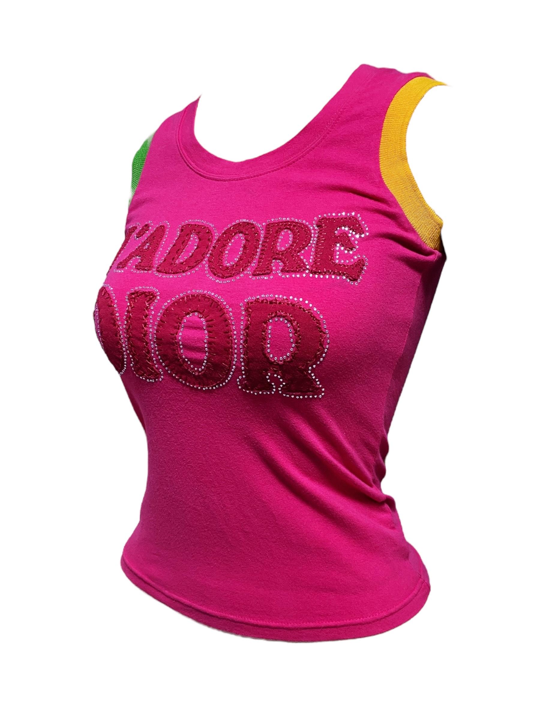 Vintage Rare CHRISTIAN DIOR Tank top. From year 2000's J' Adore Dior collection by John Galliano.

Designer: Christian Dior
Dimensions (Inches) taken flat
Length: 21”
Bust: 14
