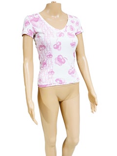 Vintage Rare Christian Dior - Cherry Blossom Diorissimo Logo T Shirt Resort 2005