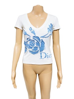 Vintage Rare Christian Dior - Denim Floral appliqué