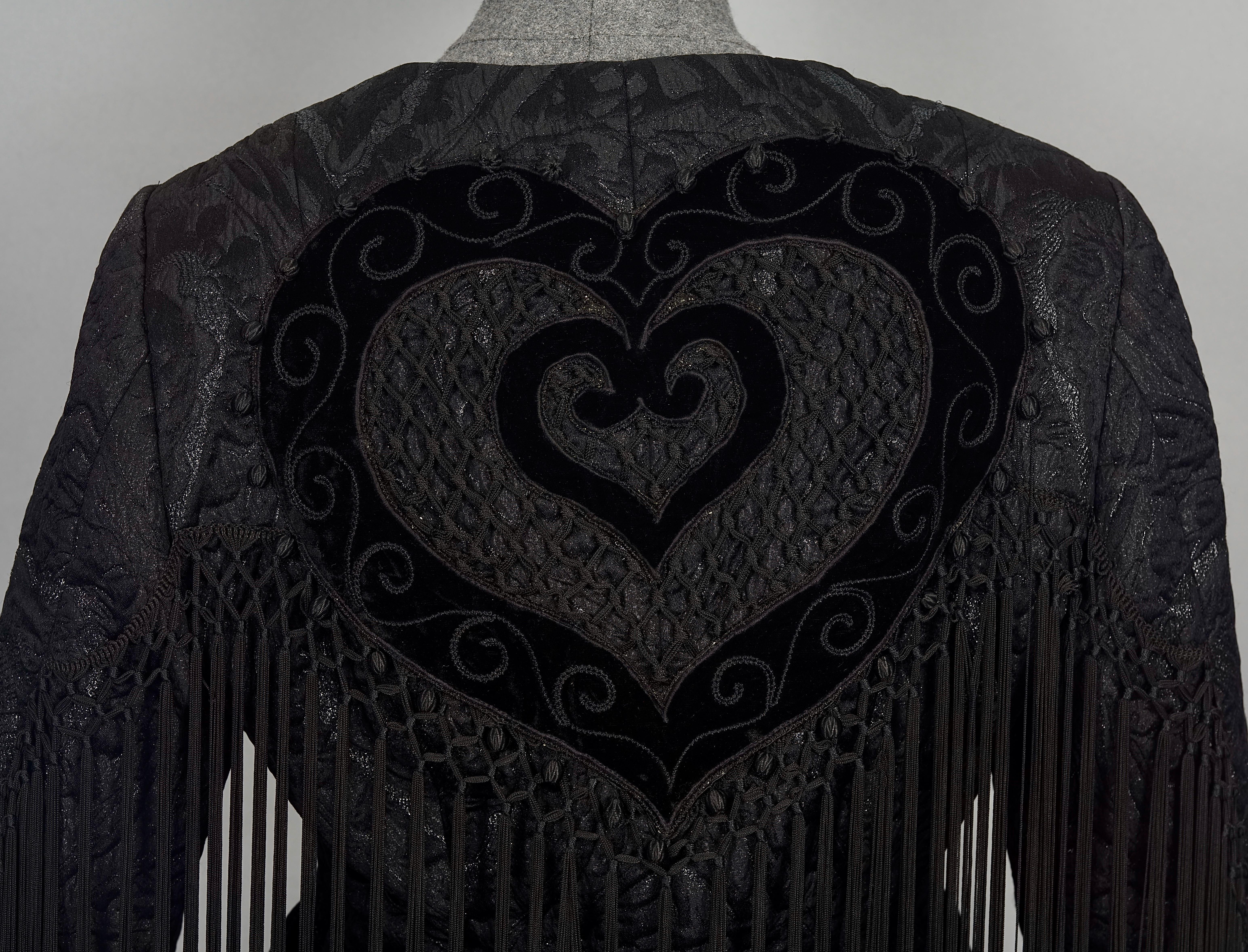 Vintage Rare CHRISTIAN LACROIX Matador Fringe Macrame Damask Metallic Jacket Ski 5