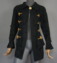 Vintage Rare CHRISTIAN LACROIX Sculptured Metal Buttons Jacquard Blazer Jacket