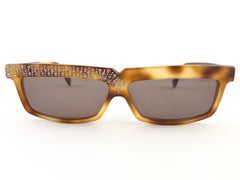 Vintage Rare Claude Montana 555053 Smoking Tortoise& Rhinestones Sunglasses 1989