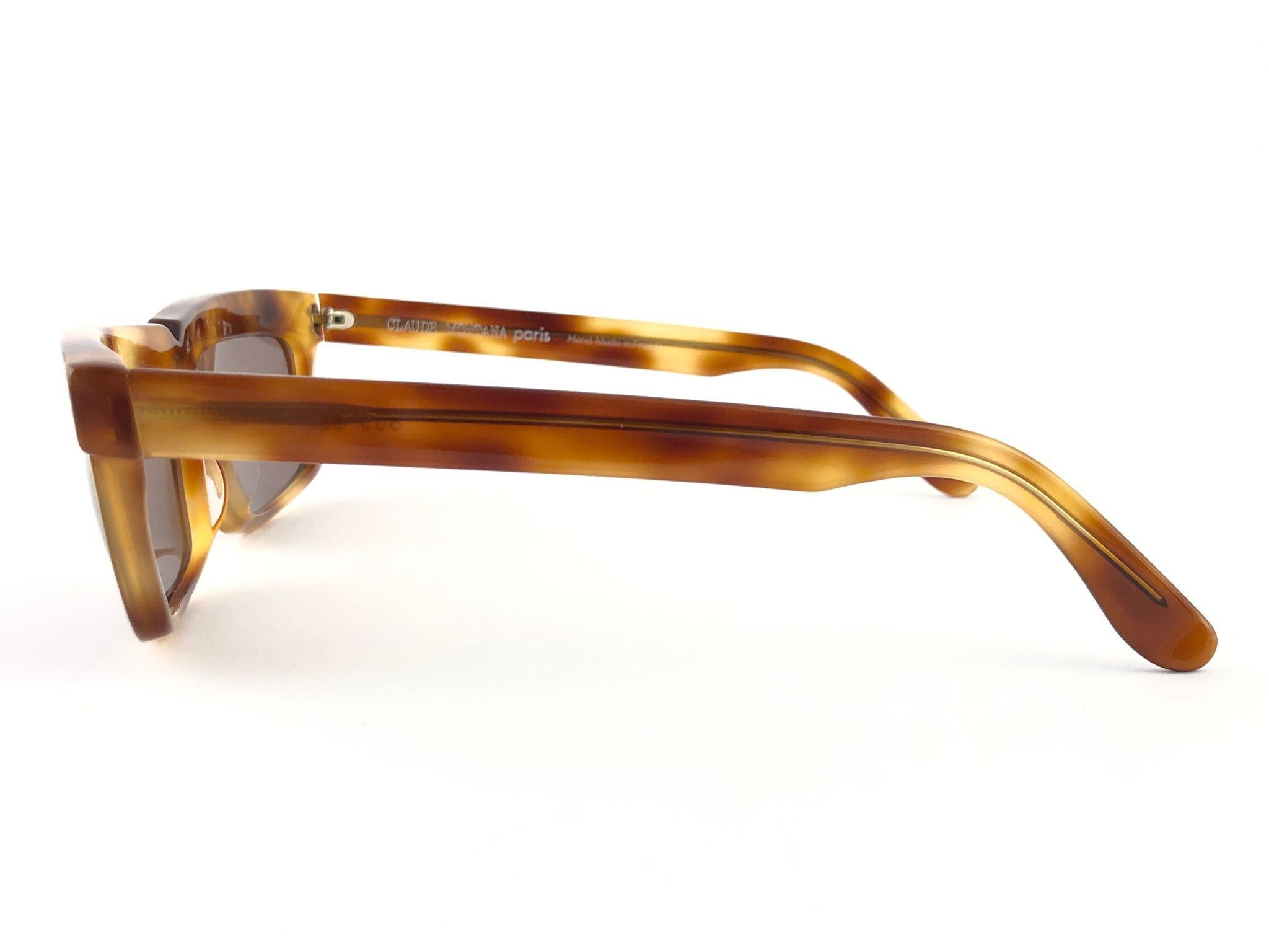 Lunettes de soleil vintage rares Claude Montana 555053 couleur écailles de fumée et strass, 1989 en vente 2