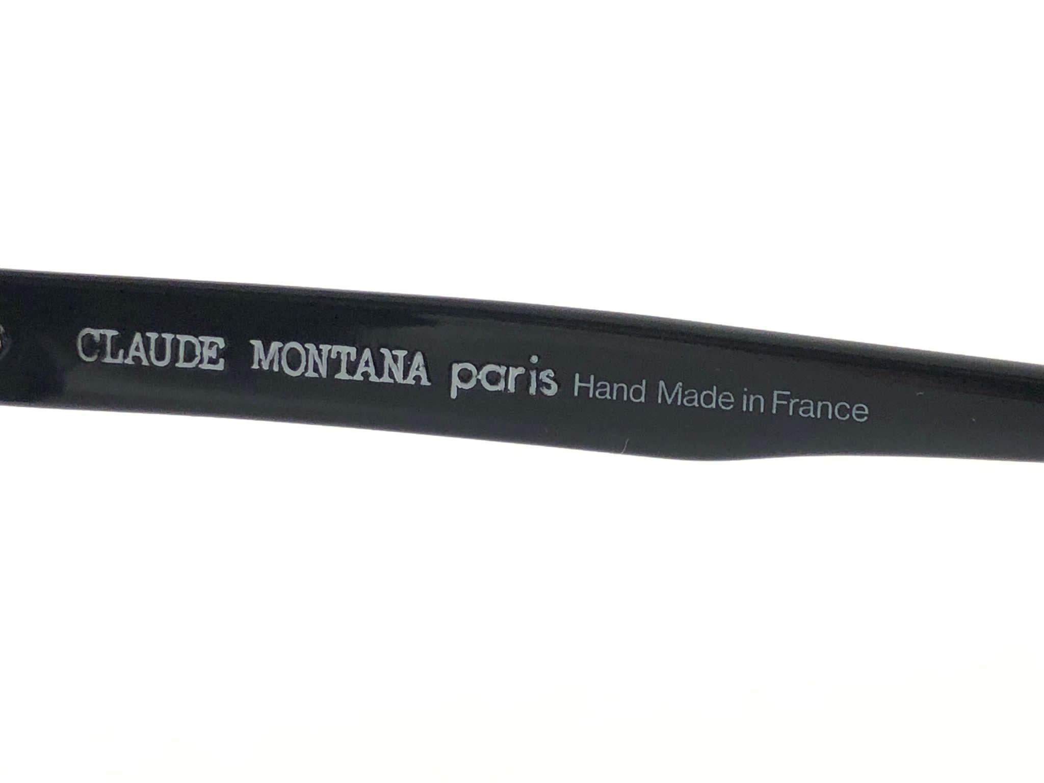 Seltene Vintage-Sonnenbrille von Claude Montana 555101 in Schwarz mit Strasssteinen, 1989 im Angebot 5