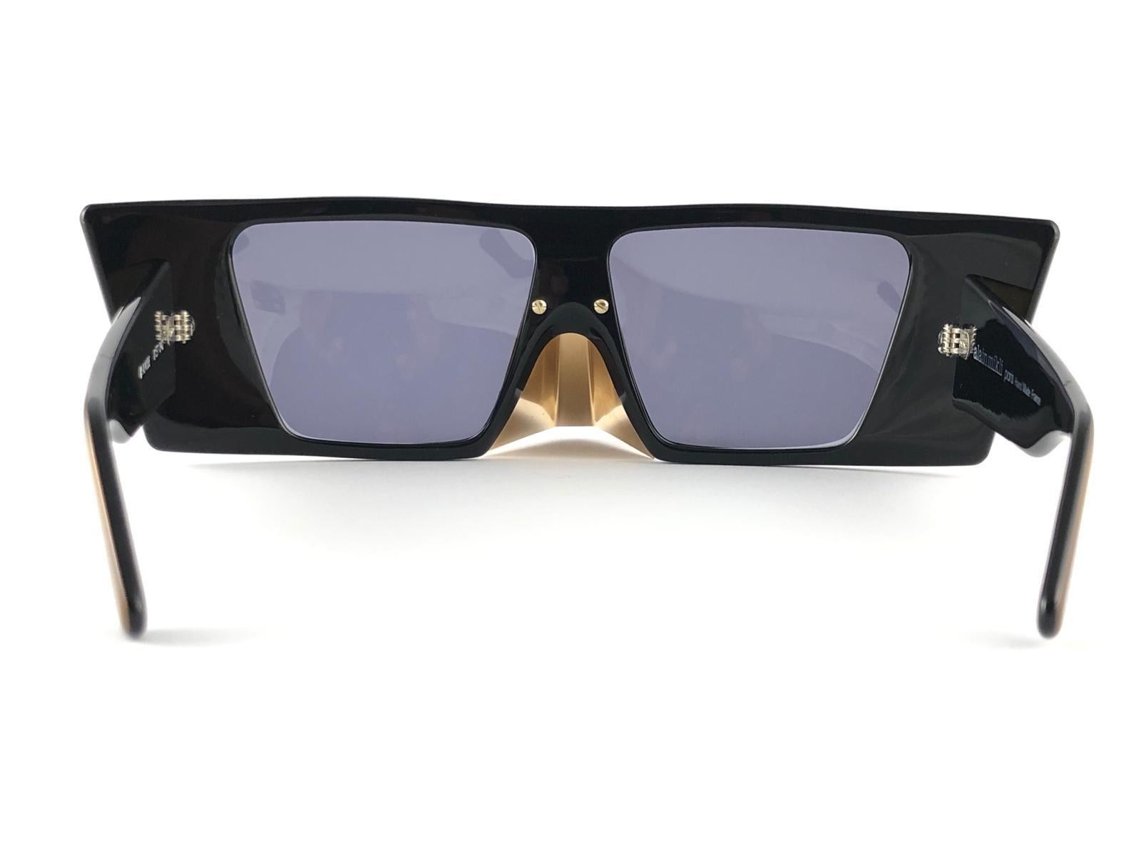 Brown Vintage Rare Collector Alain Mikli AM 88 Nose Guard Avantgarde Sunglasses 1988 For Sale