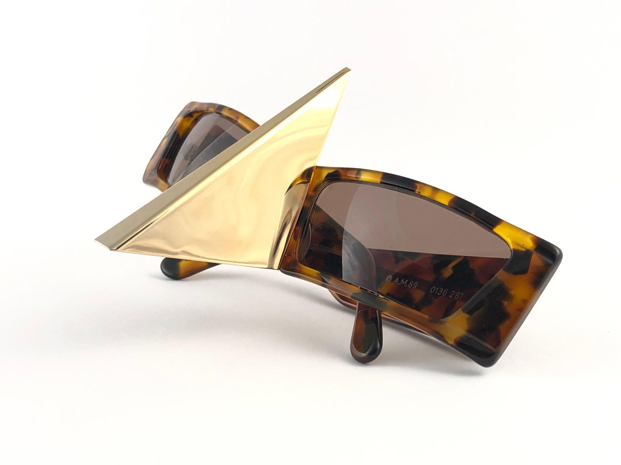 Alain Mikli, lunettes de soleil vintage rares « Nose Guard » avant-gardistes, collectionneur AM 89, 1988 en vente 7
