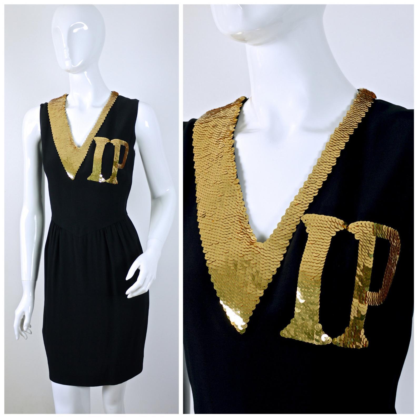 Women's Vintage RARE COUTURE VIP Black Dress For Sale